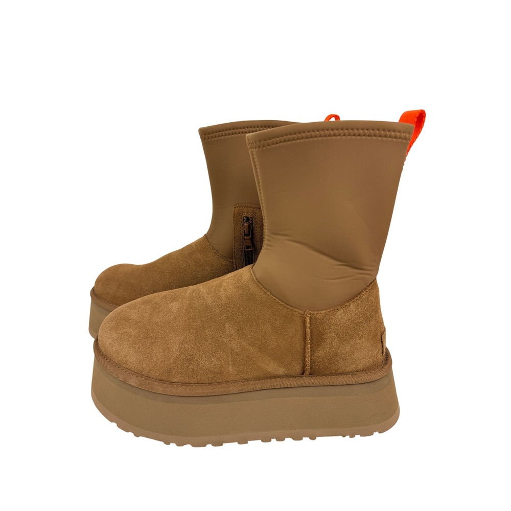 UGG Classic Rising Heel Zip Boots Brown Platform Suede 1144031 Womens 9 - BV